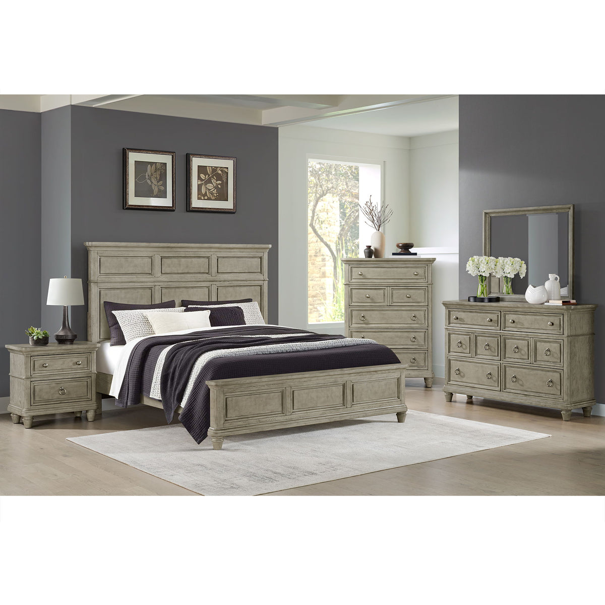 Whit-Ash 5-Drawer Chest in Light Gray by Elements International, view 2