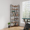 Industrial Style Corner Bookshelf With Thickened Iron Frame