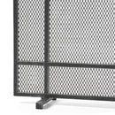 Markus - Modern Single Panel Iron Firescreen Black Brushed Silver