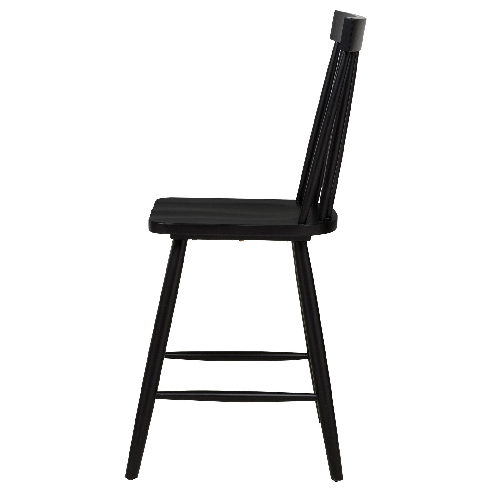 Andrews Windsor Counter Height Dining Side Chair Black (Set of 2)