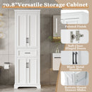 Freestanding Bathroom Vanity, Elegant Design With 4 Doors & 1 Drawer, Adjustable Shelves, Damping Hinges - White