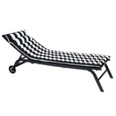 Outdoor Lounge Chairs (Set of 2), Cushion Replacement Patio Funiture Seat Cushion Chaise Lounge Cushion - Black / White