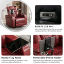 270 Degree Swivel Power Recliner With Tray Table, Phone Holder, Cup Holder, USB Port