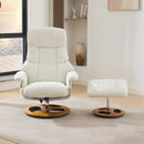 Ergonomic Recliner Chair With Ottoman, Modern 360° Swivel With Footstool