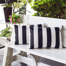 Horizon - Stripe Pillow Outdoor & Indoor - Black