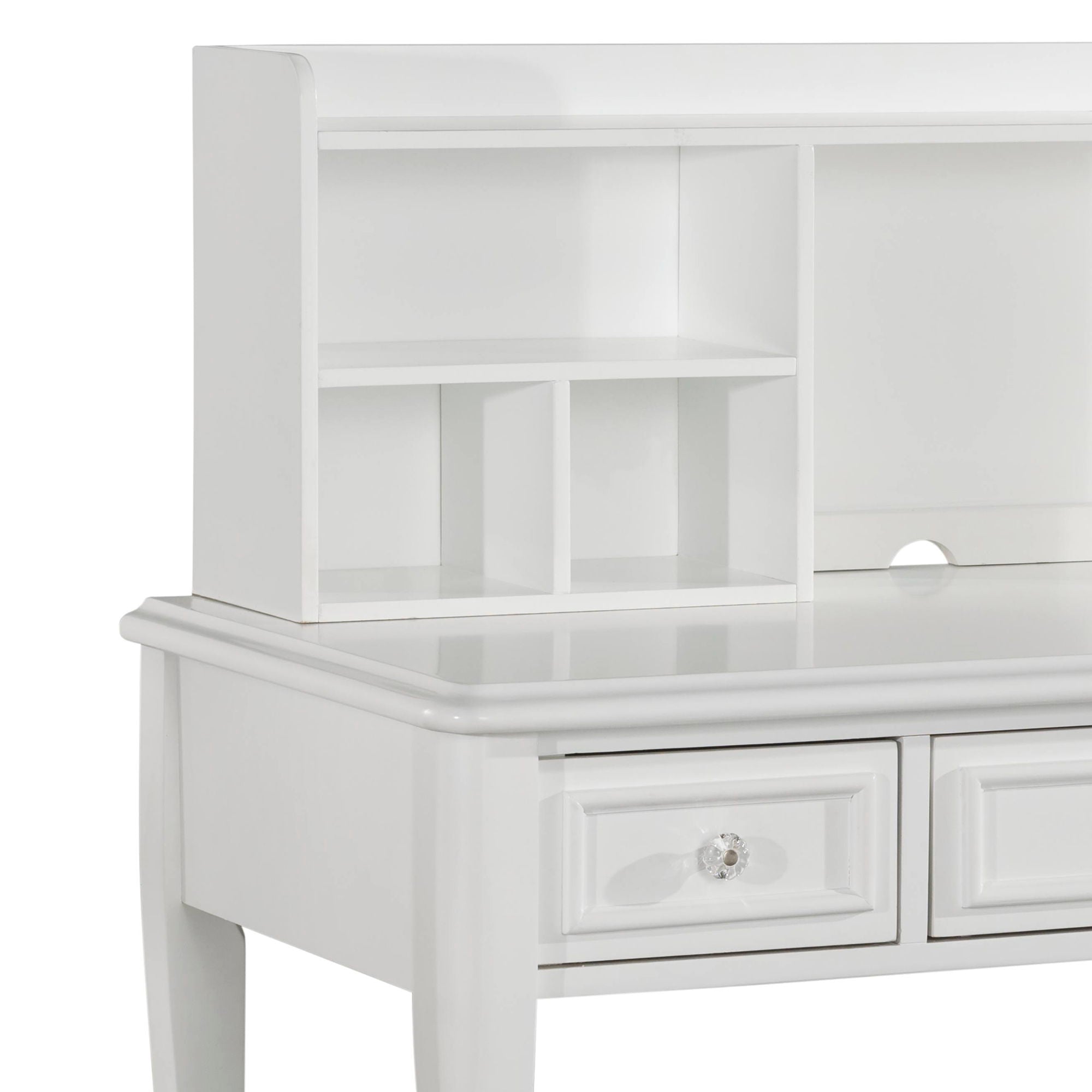 Jesse Desk With Hutch in White by Elements International, view 2