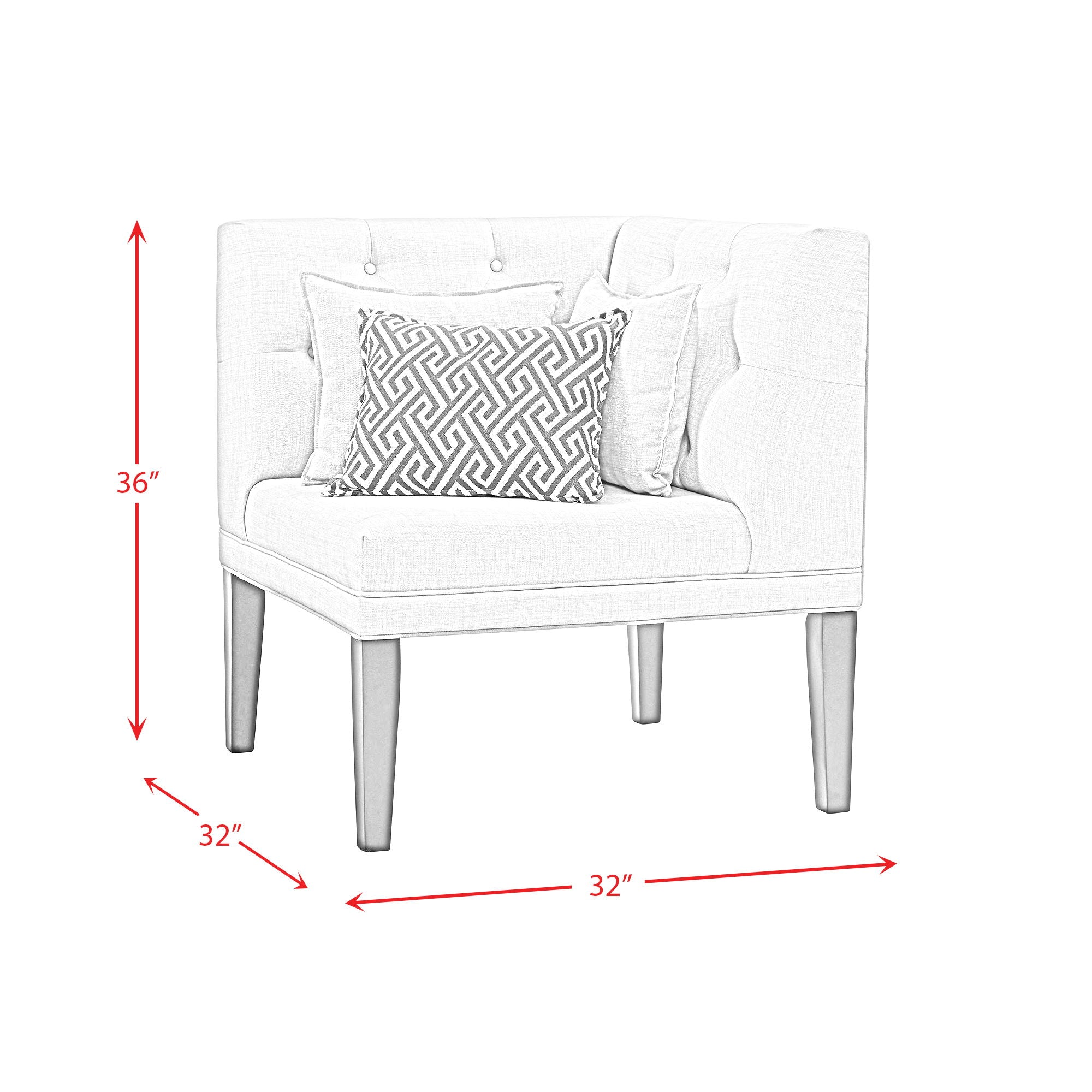 Maddox - Corner With Three Pillows - Beige