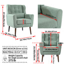 Modern Accent Chair, Teddy Fabric Living Room Chairs Comfy Reading Chair, Mid Century Accent Chair, Lounge Arm Chairs Armchair For Living Room Bedroom - Light Green