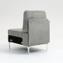 Single Couch Modular Armless Accent Chair With Back Cushion