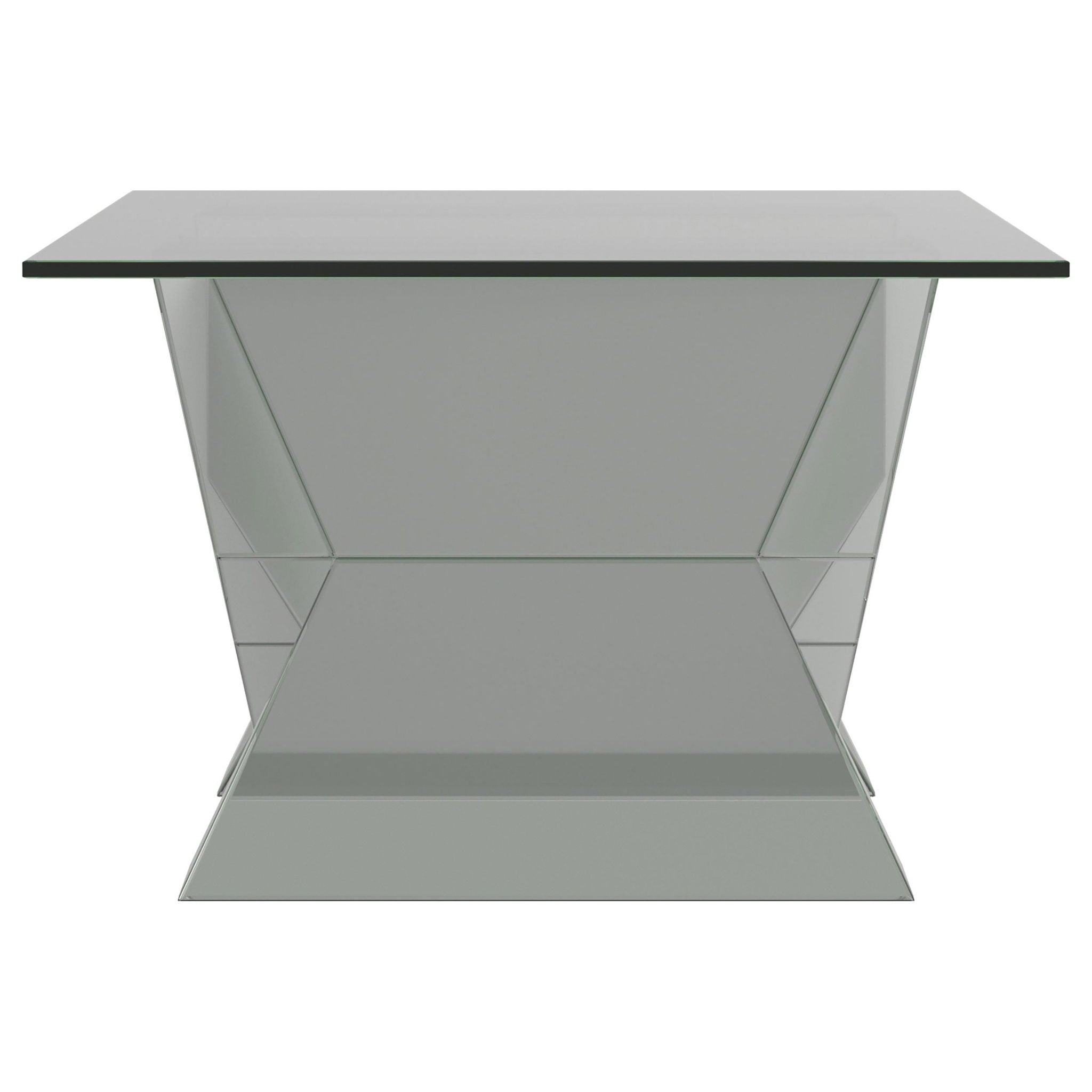 Taffeta Glass Top Mirrored Acrylic Coffee Table Silver - Atlantic Fine Furniture Melbourne FL
