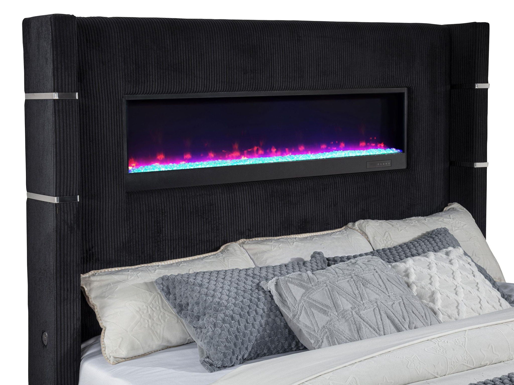 Tisdall California King Flame Visualizer TV Bed Black