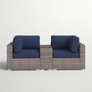 Outdoor Seating Group With Cushions 2 Person - Gray