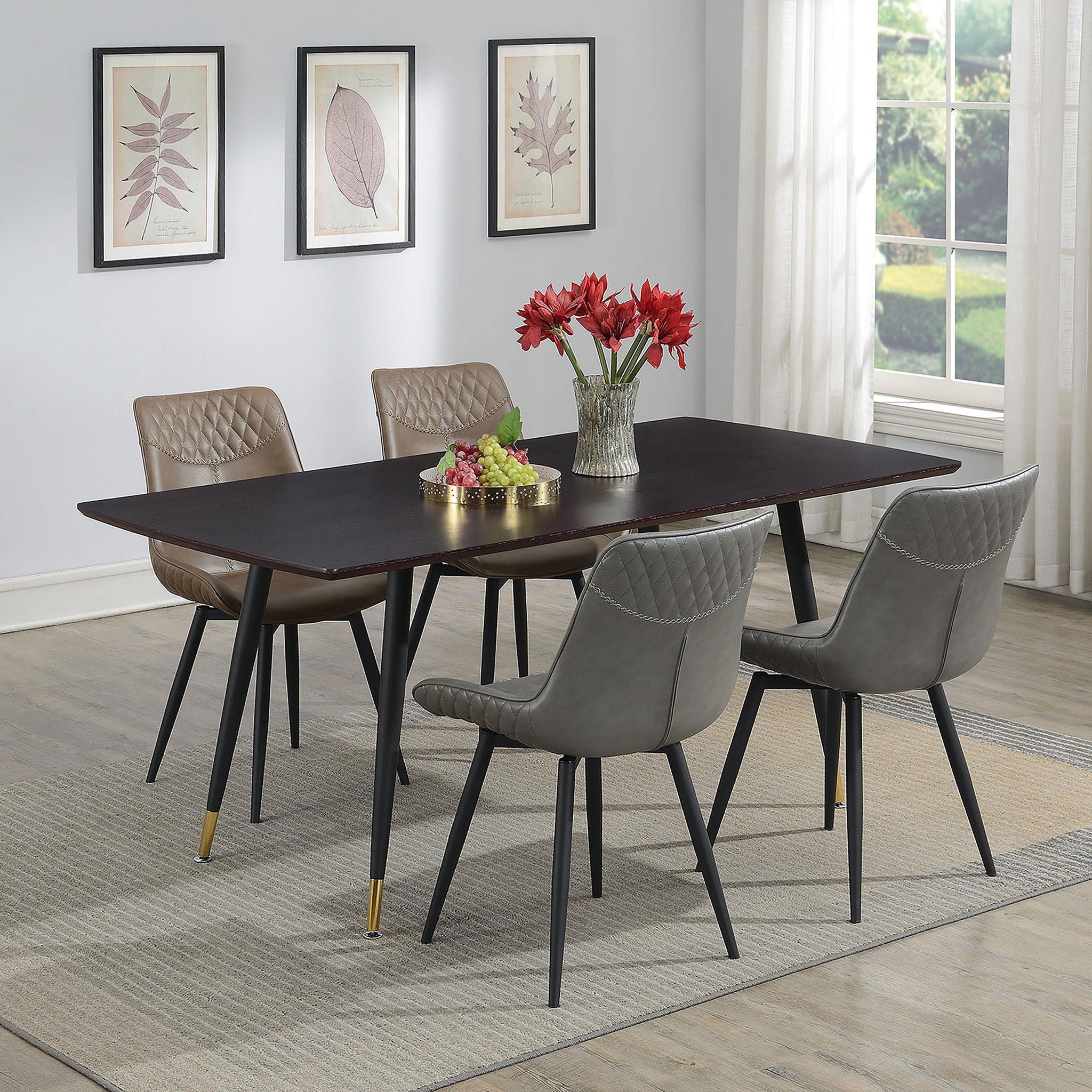 Brassie Upholstered Swivel Dining Side Chair Grey (Set of 2) - Atlantic Fine Furniture Melbourne FL