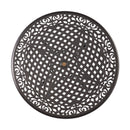 Tranquilius - Outdoor Round Dining Table With Lattice Tabletop, Umbrella Hole And Curved Legs