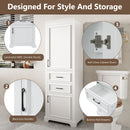 Freestanding Bathroom Vanity Tall With Damping Hinge Doors, Adjustable Shelves - White