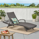 Salem - Contemporary Wicker Chaise Lounge With Arm, Weather Resistant