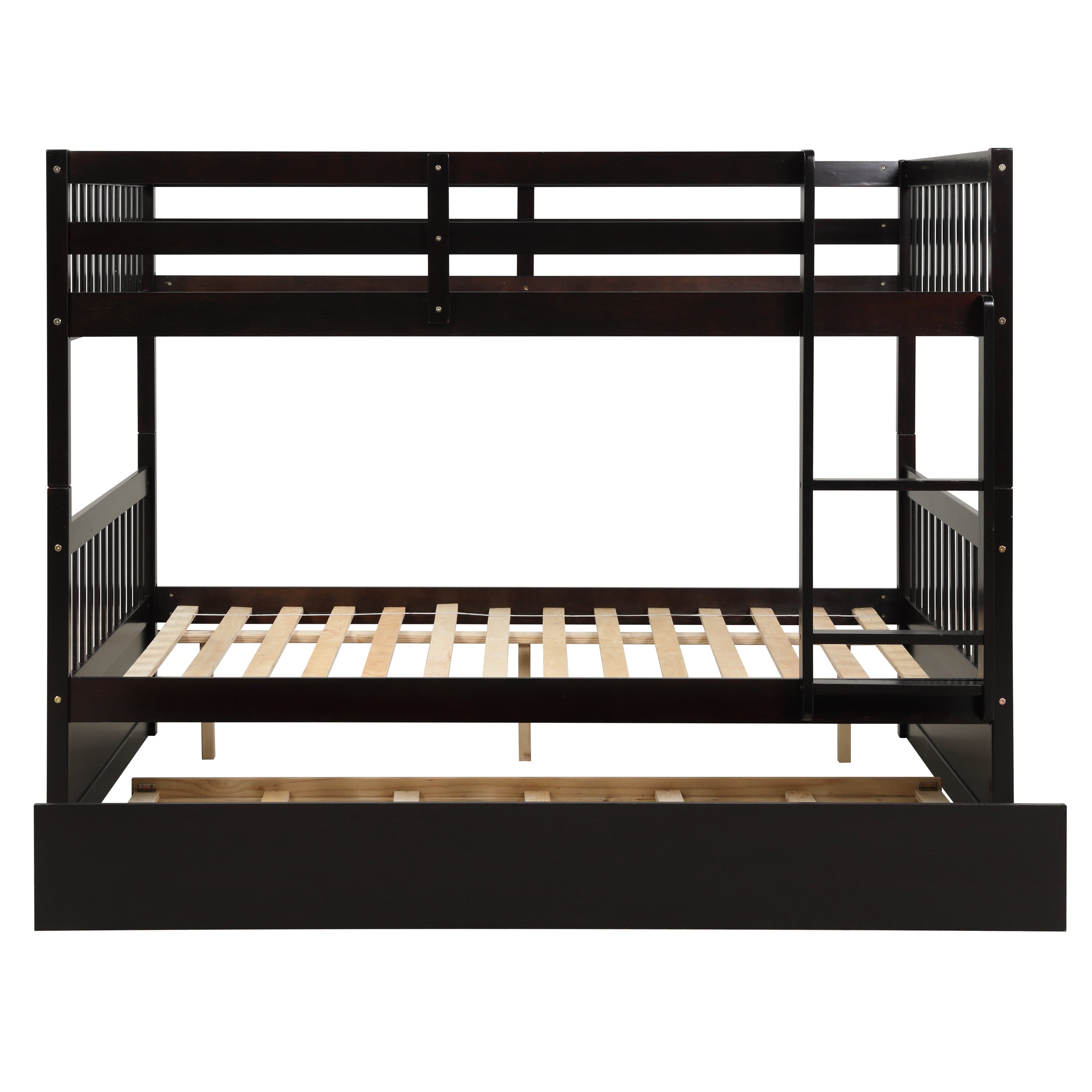 Full Over Full Bunk Bed with Trundle,Espresso - Atlantic Fine Furniture Melbourne FL