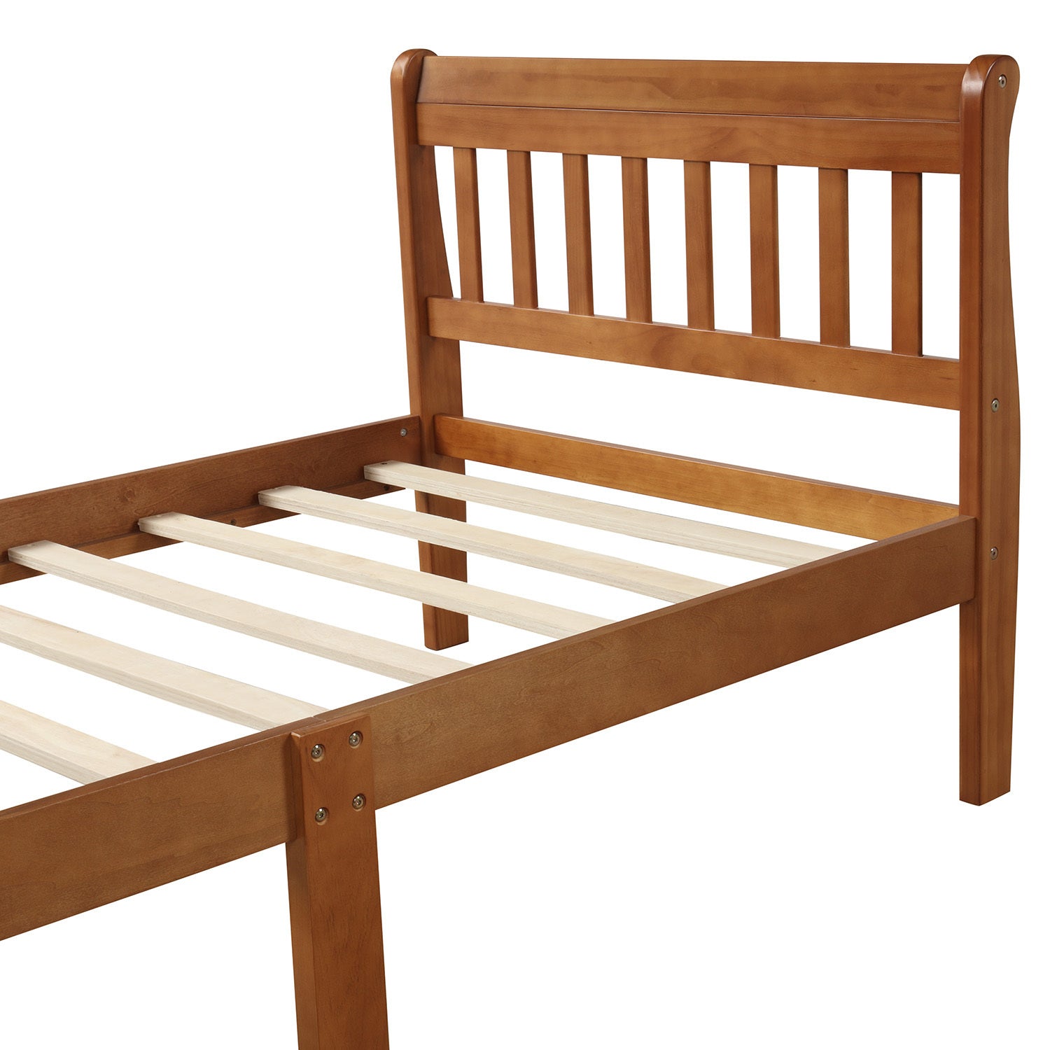 Wood Platform Bed Twin Bed Frame Panel Bed Mattress Foundation Sleigh Bed with Headboard/Footboard/Wood Slat Support - Atlantic Fine Furniture Melbourne FL