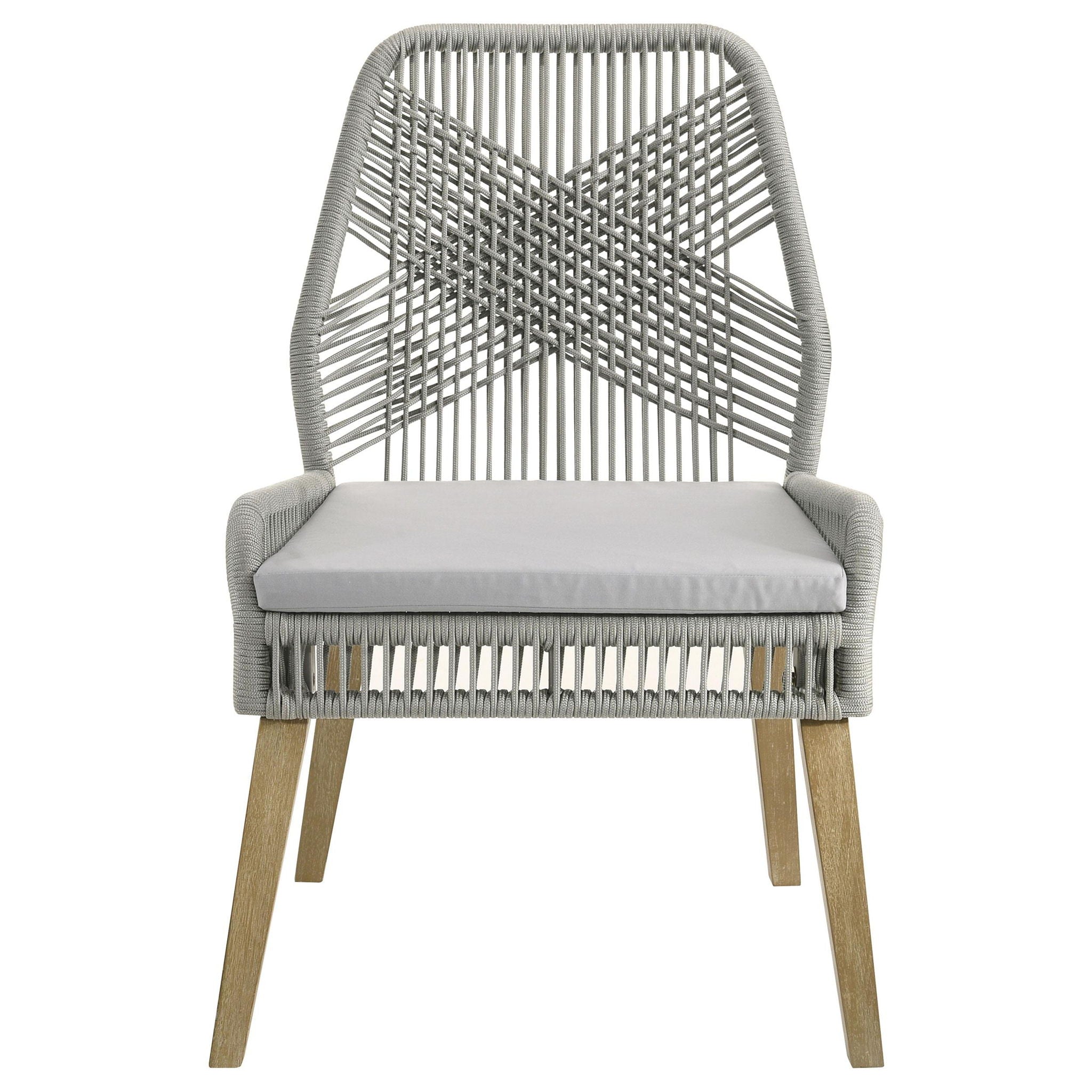Nakia Woven Rope Dining Side Chairs Grey (Set of 2) - Atlantic Fine Furniture Melbourne FL