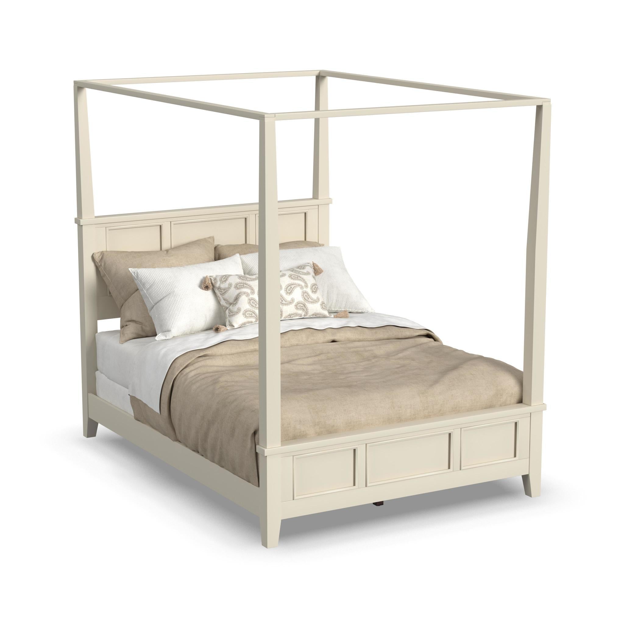 Naples - Queen Canopy Bed - White
