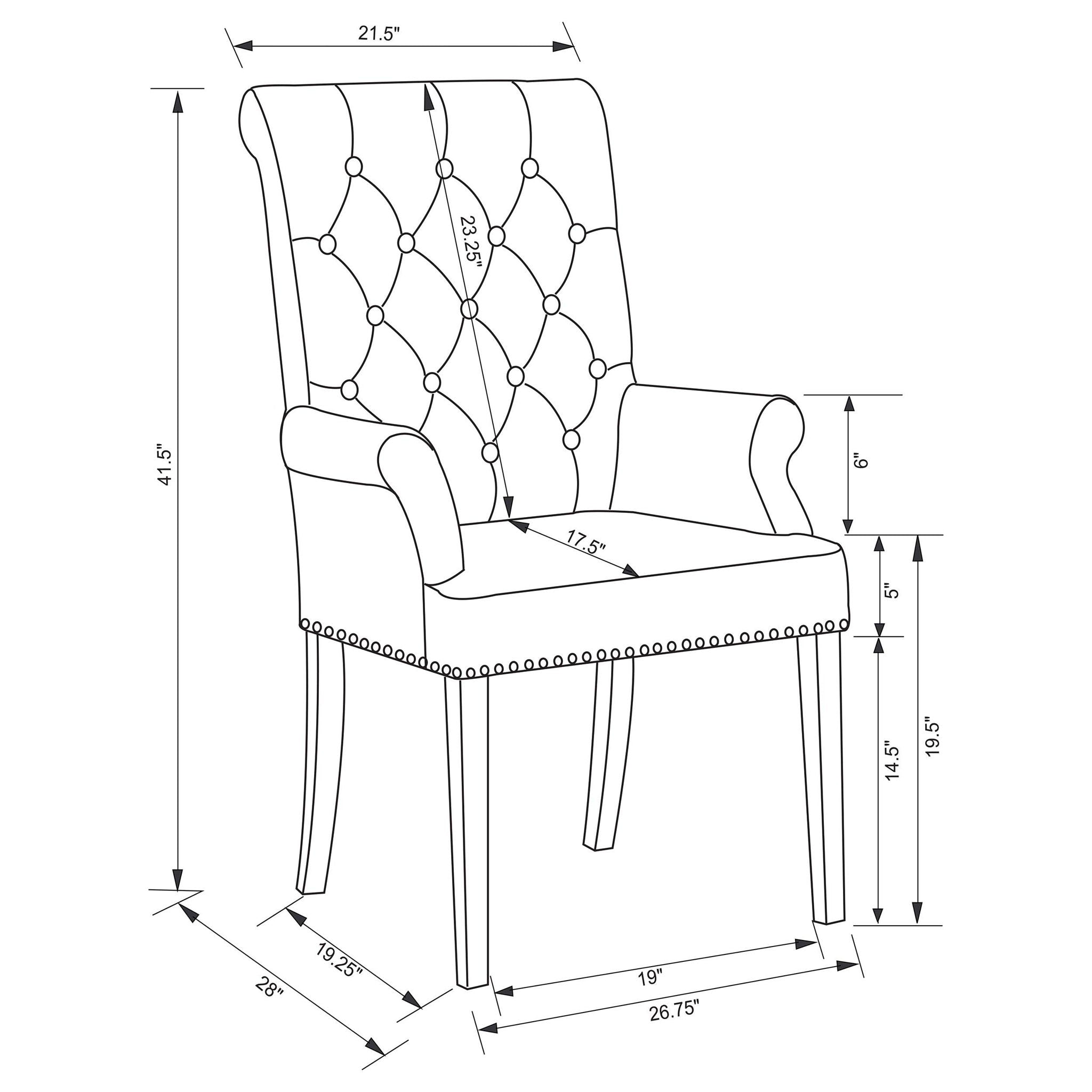 Alana Fabric Upholstered Dining Arm Chair Beige - Atlantic Fine Furniture Melbourne FL