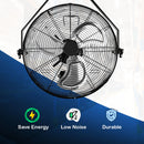 High Velocity 3 Speed Air Circulator Metal Wall Mount Fan