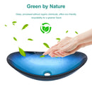 Tempered Glass Vessel Sink With Boat Shape Pop-Up Drain