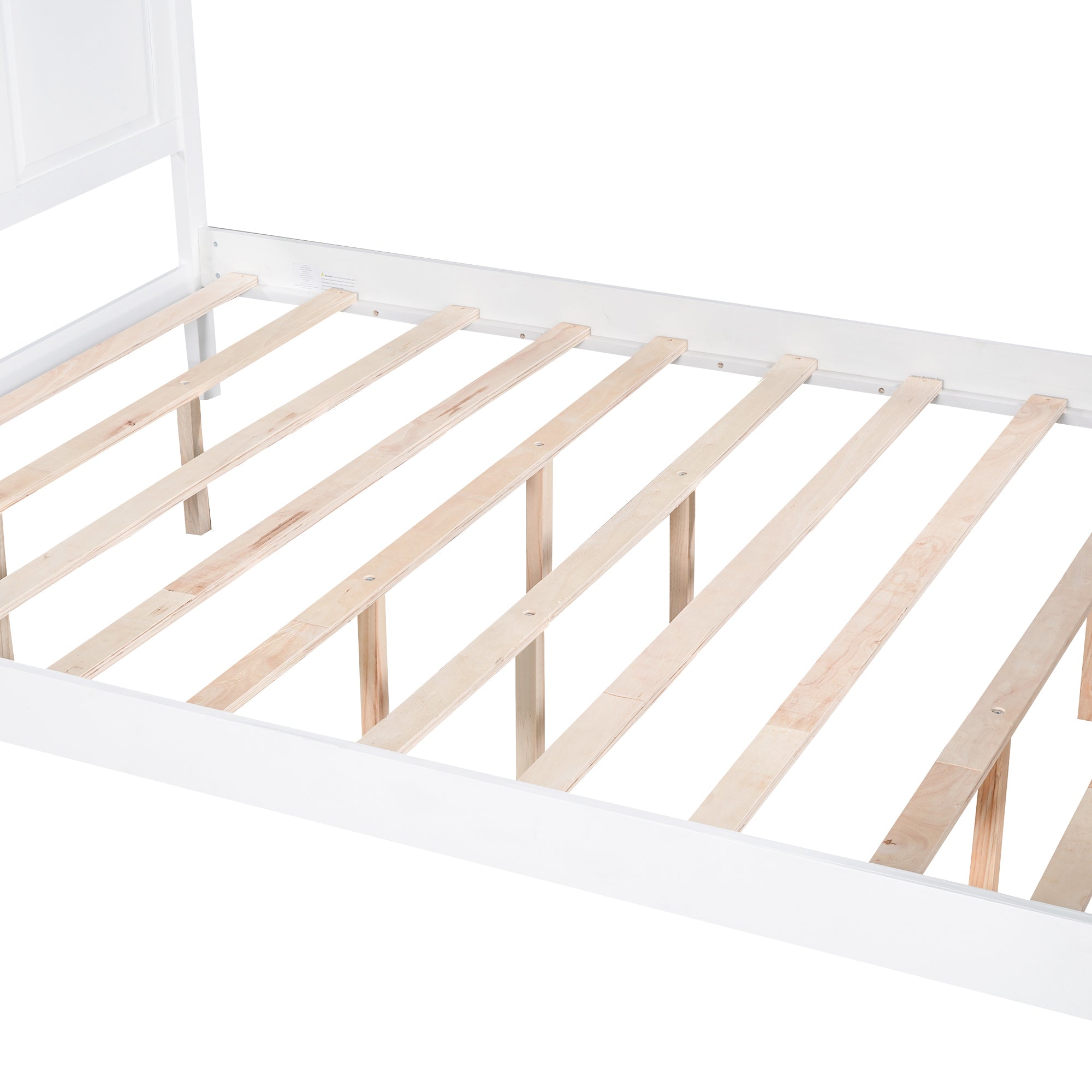 Queen Size Canopy Platform Bed with Headboard and Footboard,Slat Support Leg,White - Atlantic Fine Furniture Melbourne FL