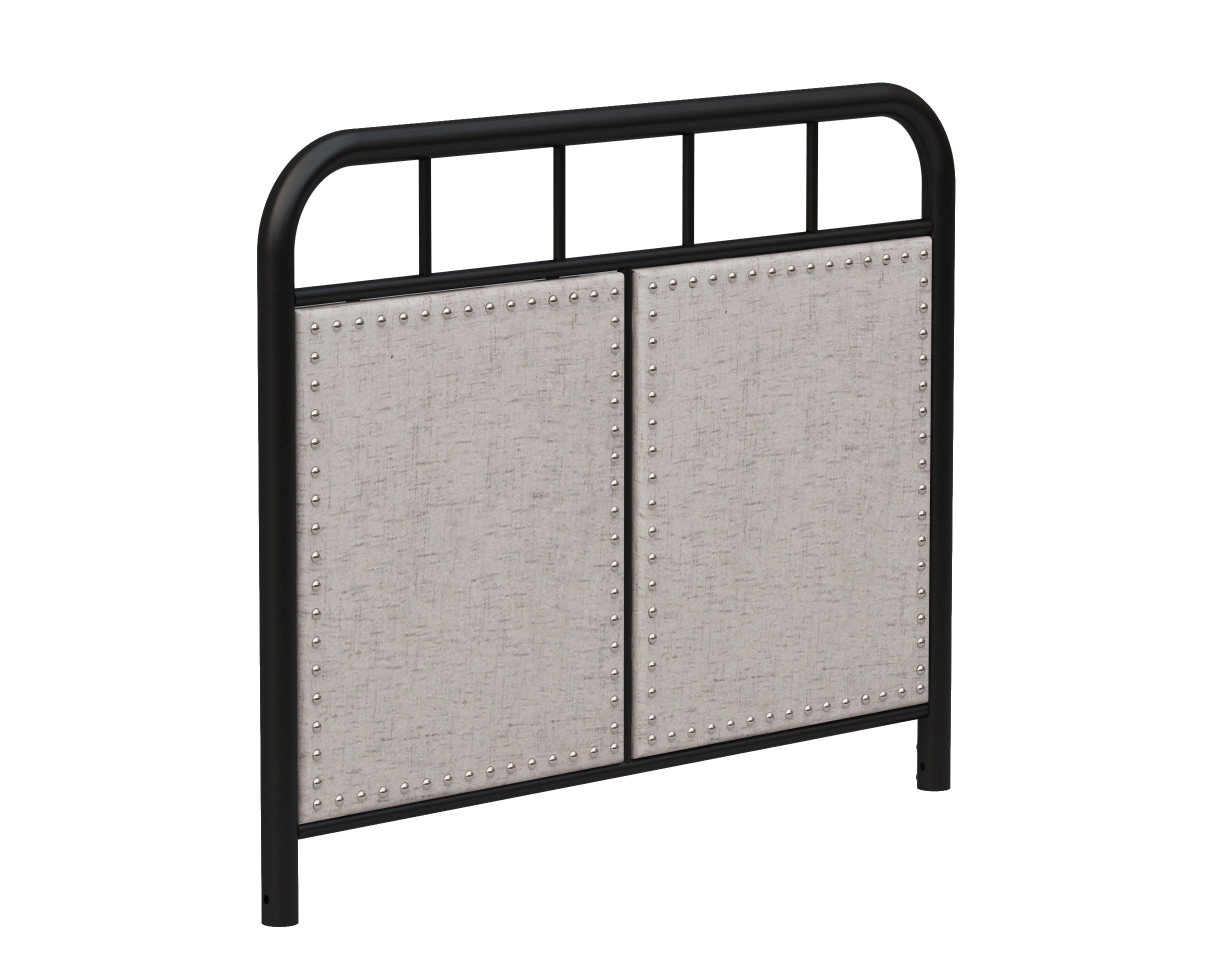 Twin Size Linen Upholstered Platform Metal Bed Frame with fabric Headboard and Footboard