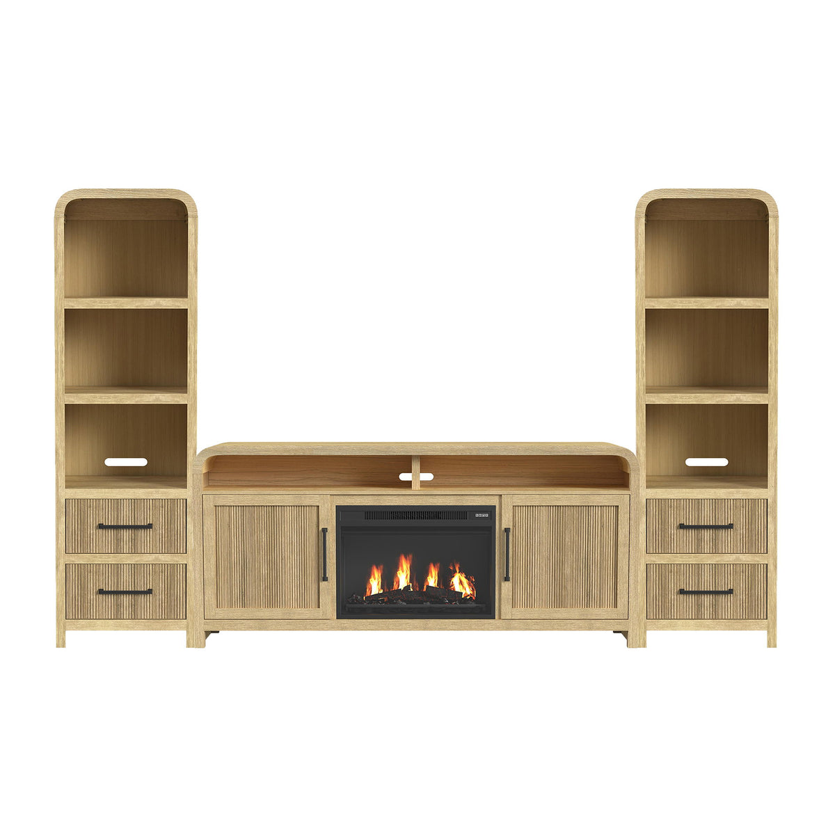 Ridgemont Entertainment Unit With 70" TV Console in Black by Elements International, view 2