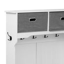 Hall Tree With 6 Hooks And Hinged Lid, Coat Hanger, Storage Bench, 3 In 1 Design