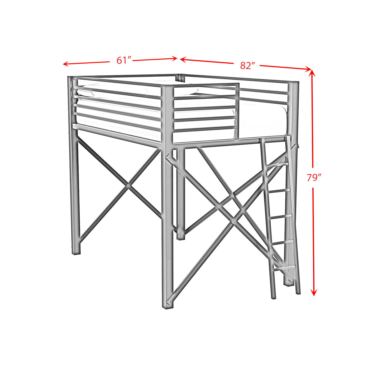 Talia Loft Bunk And Ladder in Black by Elements International, view 3