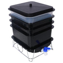 Durable Worm Farm Composting Bin With 4 Tray System For Food Waste Recycling Plastic - Black