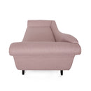 Auroral - Velvet Upholstered Chaise Lounge With Scrolled Arms And Tapered Legs - Blush