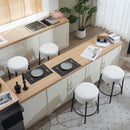 Round Bar Stools (Set of 2), Contemporary Upholstered Dining Stools For Kitchens, Coffee Shops And Bar Stores