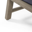 Acacia Wood Outdoor Ottomans With Cushion, (Set of 2)