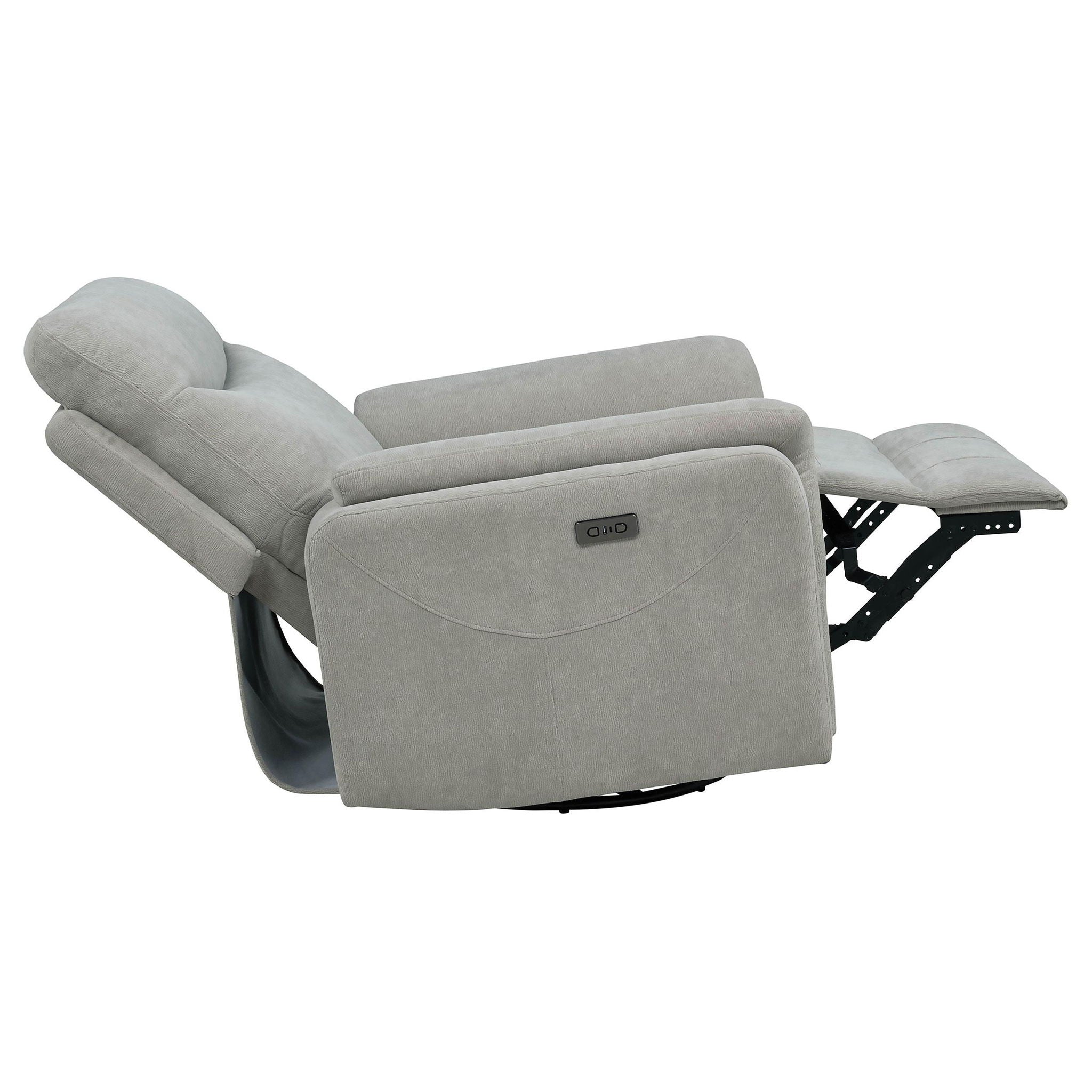 Adler Upholstered Power Swivel Glider Recliner Ivory