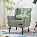 Modern Accent Chair, Teddy Fabric Living Room Chairs Comfy Reading Chair, Mid Century Accent Chair, Lounge Arm Chairs Armchair For Living Room Bedroom - Light Green