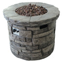 Contemporary Circular Fire Pit With 40, 000 Btu - Gray