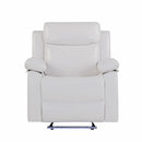 Blanche - Glider Recliner With LED Light In, Medium Firm Seating, Pillow Top Arms - White