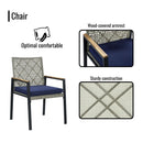 5 Piece Patio Dining Table Set, Acacia Wood Table Top With Umbrella Hole