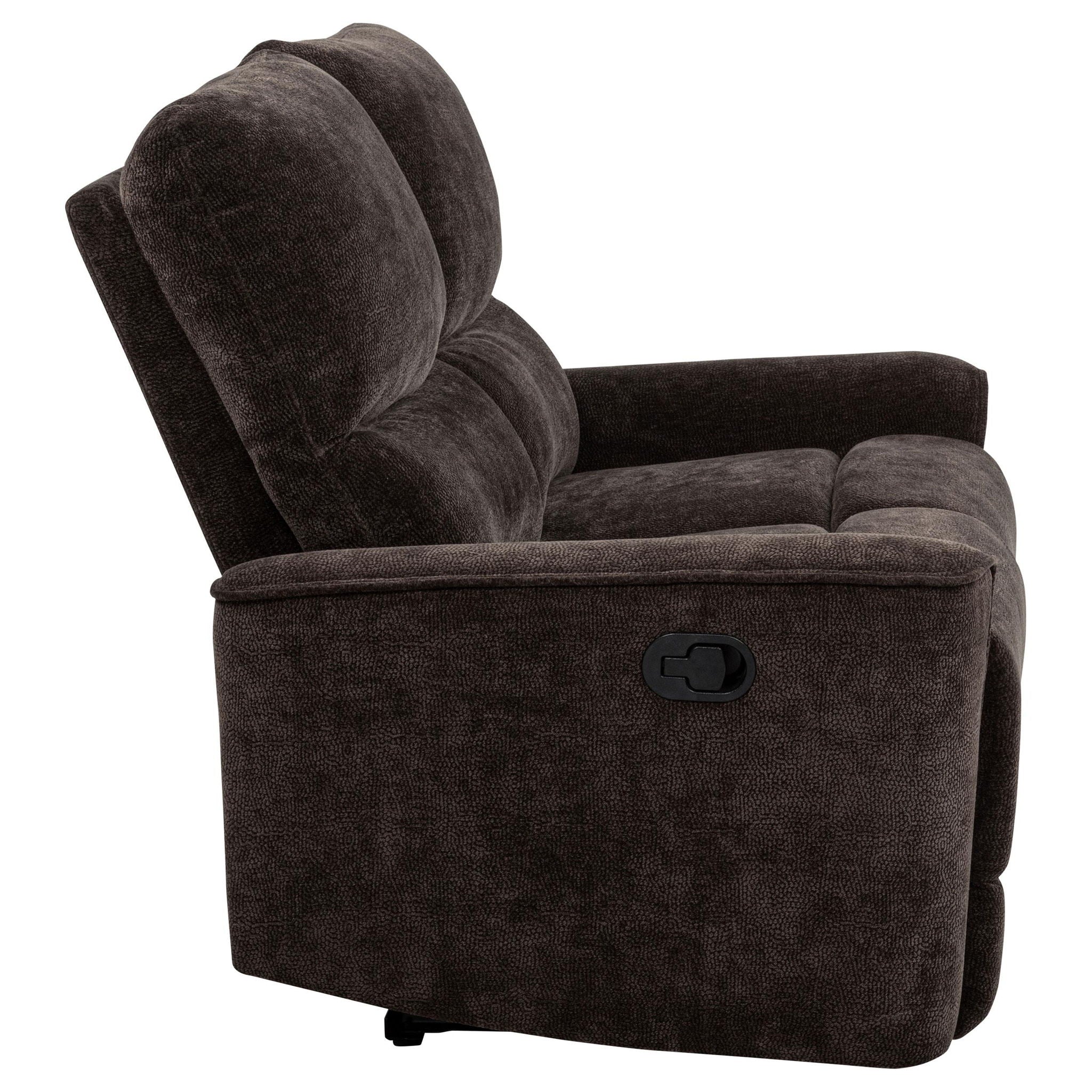 Navarro Chenille Upholstered Reclining Loveseat Dark Brown