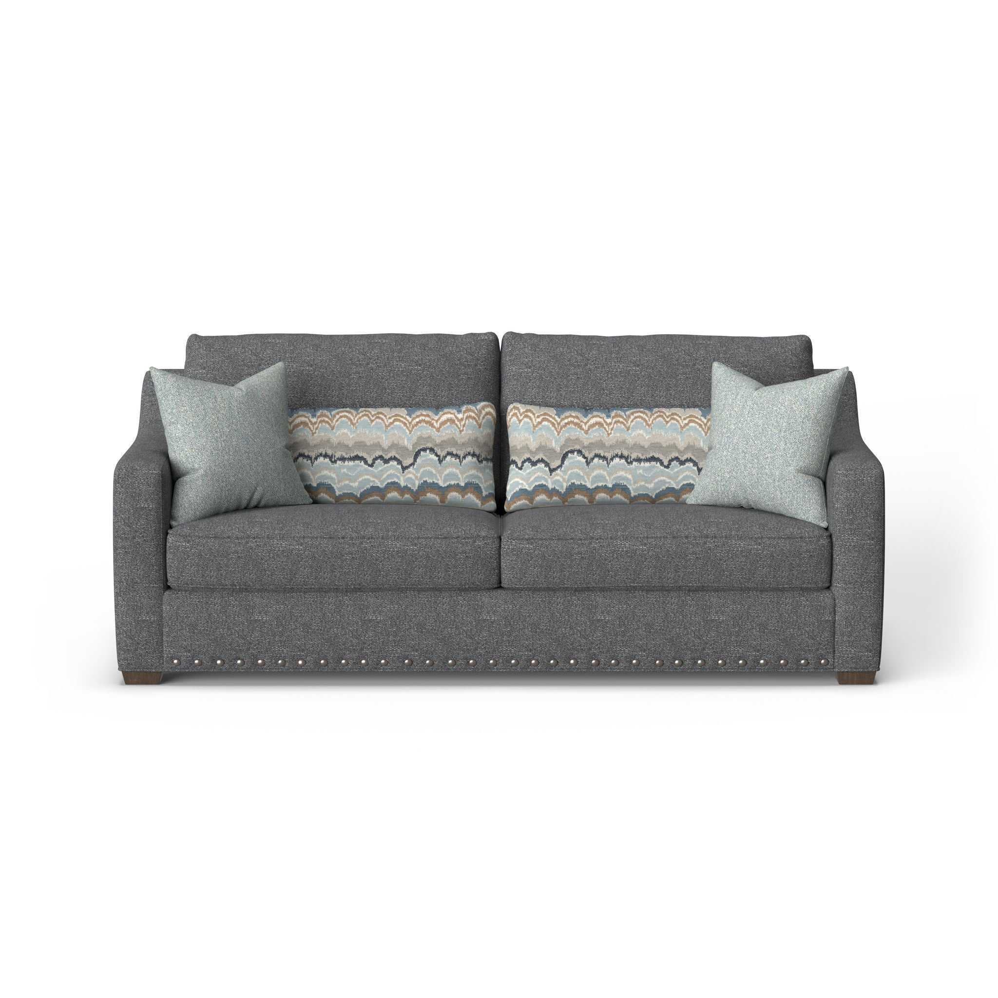 Milo - Fabric Two-Cushion Sofa With Nailhead Trim