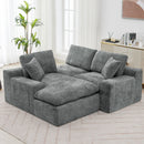 Cloud Sectional Sofa With Double Layer Cushion And Side Pockets, Free-Combined