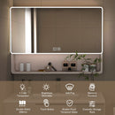 Aluminium Medicine Cabinet Mirror, With 3 Colors LED Light And Defogging Function - Khaki