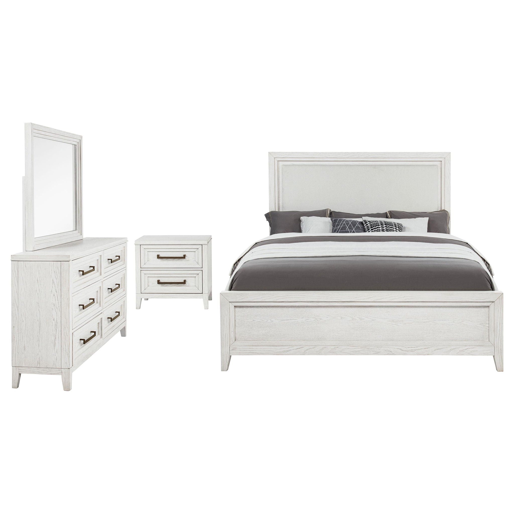 Marielle 4-piece Queen Bedroom Set Distressed White
