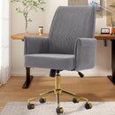 Ergonomic Mid-Back Office Chair With Striped Velvet Fabric