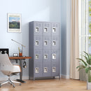12 Door Lockers With Lock For Secure Storage Construction - Gray