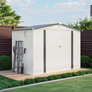 Garden Tool Shed Metal Storage Shed With Peaked Roof Waterproof Lockable Door