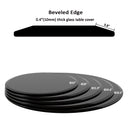 24" Round Tempered Glass Table Top Clear Glass Beveled Polished Edge